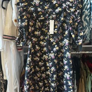 Rebecca Taylor Black Floral Long Sleeve Dress